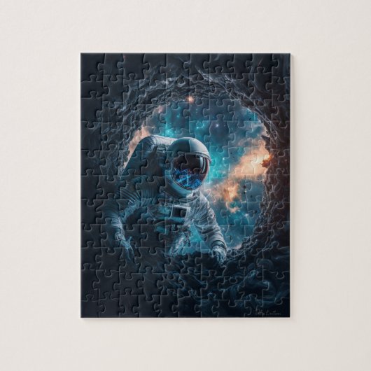 Astronaut die naar Asteroïde Puzzle kijkt Legpuzzel (Verticaal)