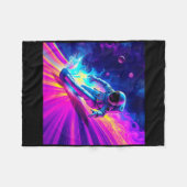 Astronaut die op Kosmische Regenbooggolf surft Gra Fleece Deken (Voorkant (Horizontaal))