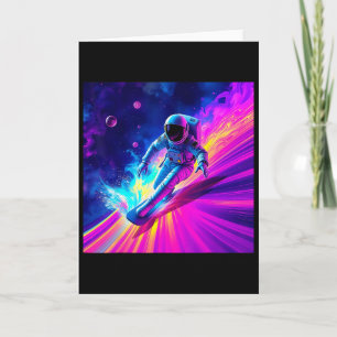 Astronaut die op Kosmische Regenbooggolf surft Gra Kaart