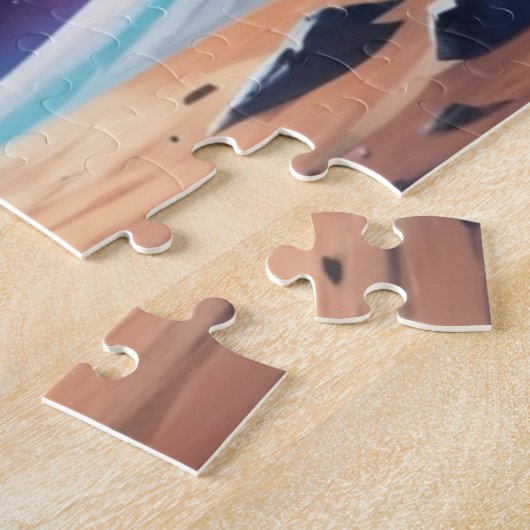 Astronaut die Planet verkent gepersonaliseerd Legpuzzel (Zijkant)