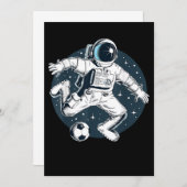 Astronaut die Voetbal speelt in Buitenspatie Grafi Save The Date (Voorkant / Achterkant)