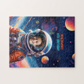 Astronaut Diepe Ruimte Lucht Planeten Foto Verjaar Legpuzzel (Horizontaal)