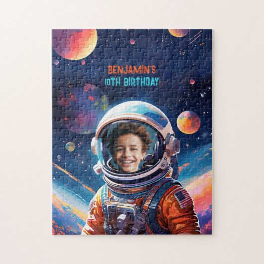 Astronaut Diepe Ruimte Lucht Planeten Foto Verjaar Legpuzzel (Verticaal)
