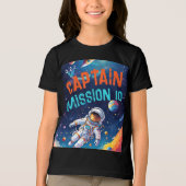 Astronaut Diepe Ruimte Planeten Verjaardag Jongen Tri-Blend Shirt (Voorkant)