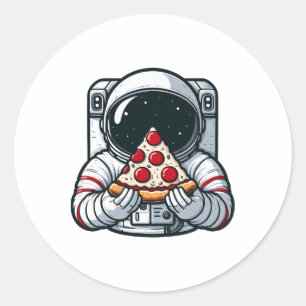 Astronaut Dier Eten Pizza Margherita Meal Food Ronde Sticker
