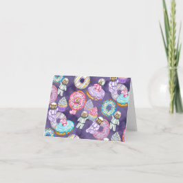Astronaut Dieren met Zoete Donuts en Cupcakes Aankondiging