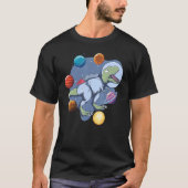 Astronaut Dinosaur In Space Travel Galaxy Dinosaur T-shirt (Voorkant)