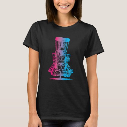 Astronaut Disc Golf Yoga Mand T-shirt (Voorkant)