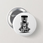Astronaut Disc Golf Yoga Schets Ronde Button 5,7 Cm (Voorkant /achterkant)
