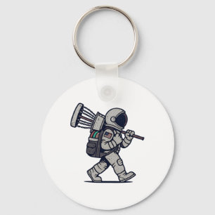 Astronaut Disc Golfer Grappige Disc Golf Sleutelhanger