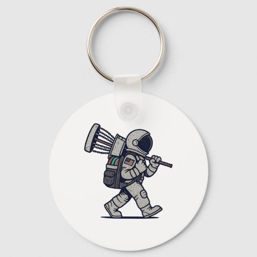 Astronaut Disc Golfer Grappige Disc Golf  Sleutelhanger (Voorkant)