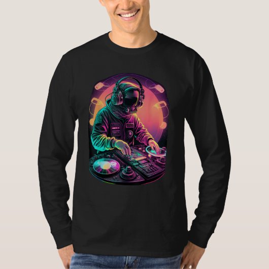Astronaut DJ, DJing in Space, EDM cool Graphic T-shirt (Voorkant)