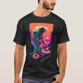 Astronaut DJ DJing in Space EDM cool Vaporwave Gra T-shirt (Voorkant)