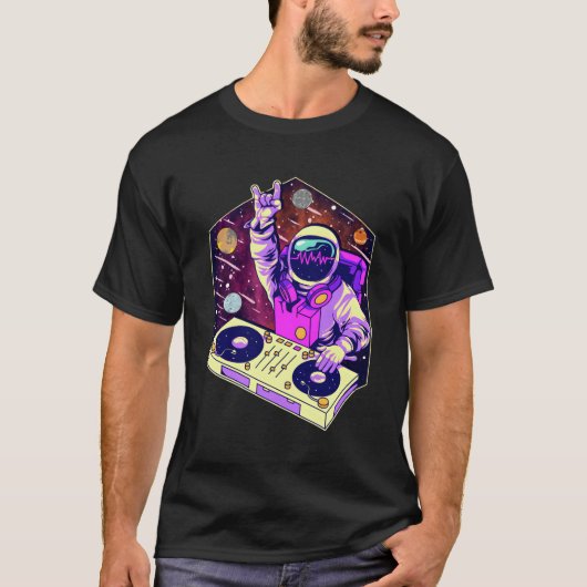 Astronaut Dj Music Psychedelic Psytrance Techno T-shirt (Voorkant)