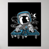 Astronaut DJ Platenspeler Poster (Voorkant)
