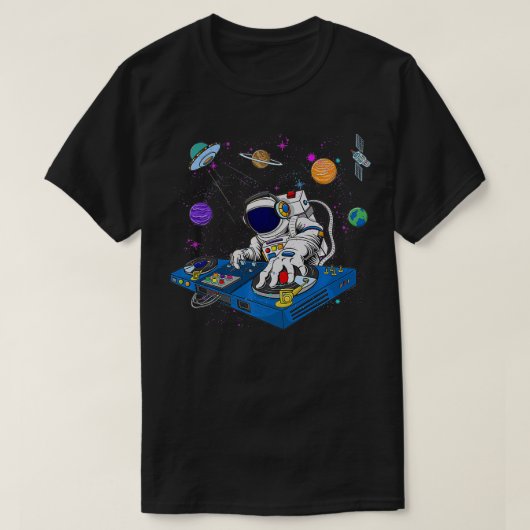 Astronaut DJ Psychedelic Music Techno EDM Festival T-shirt (Design voorkant)