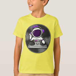 Astronaut DJ Schattige Space Music ontwerp T-shirt