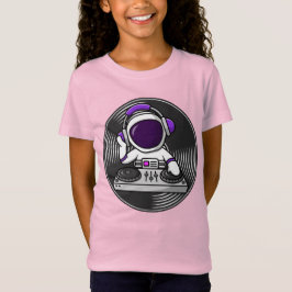 Astronaut DJ Schattige Space Music ontwerp T-shirt
