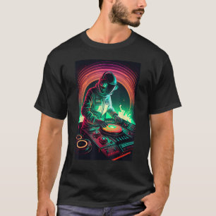 Astronaut DJing in Space EDM cool Graphic Vapor T-shirt