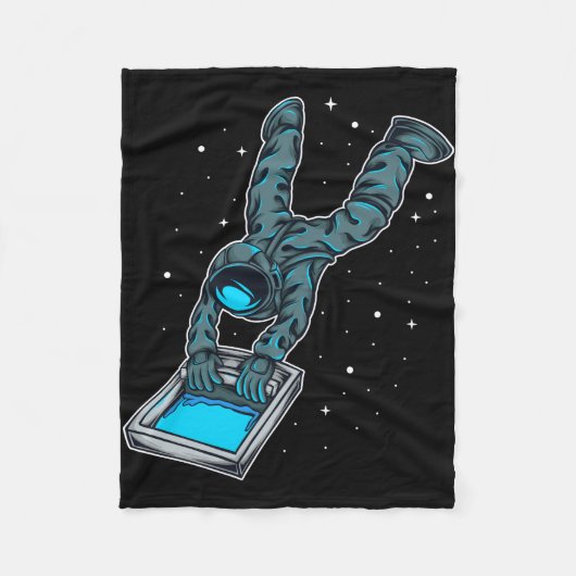 Astronaut Doe Zeefdruk Fleece Deken (Voorkant)