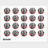 Astronaut Dog - Cosmic Canine Space Adventure Ronde Sticker (Vel)