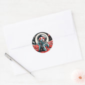 Astronaut Dog - Cosmic Canine Space Adventure Ronde Sticker (Envelop)