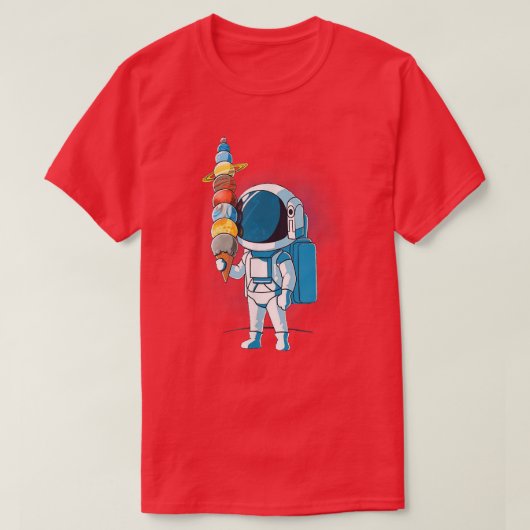 Astronaut door Ice Cream in Space Holding Planet B T-shirt (Design voorkant)