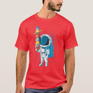 Astronaut door Ice Cream in Space Holding Planet B T-shirt