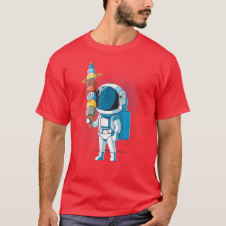 Astronaut door Ice Cream in Space Holding Planet B T-shirt