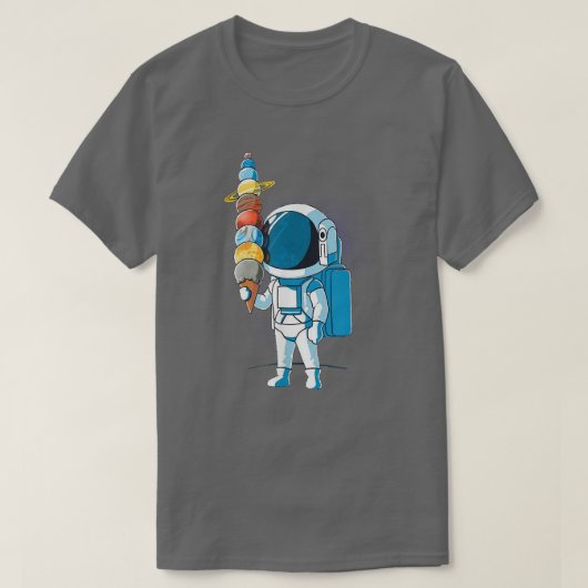Astronaut door Ice Cream in Space Holding Planet B T-shirt (Design voorkant)