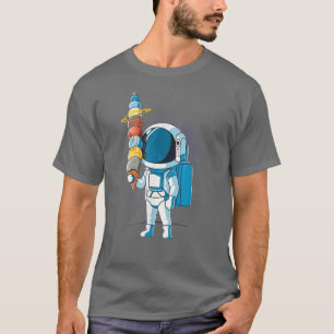 Astronaut door Ice Cream in Space Holding Planet B T-shirt