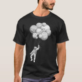 Astronaut drijft met planeetballonnen met de hand  t-shirt (Voorkant)