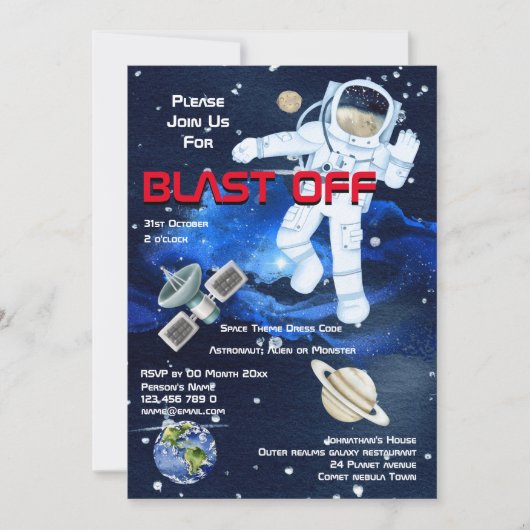 Astronaut drijft onder planeten LEEFjongens ruimte Kaart (Voorkant)