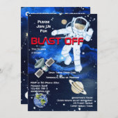 Astronaut drijft onder planeten LEEFjongens ruimte Kaart (Voorkant / Achterkant)