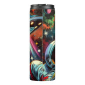 Astronaut Drijvend in de ruimte met een UFO Ai Art Thermosbeker (Achterkant)