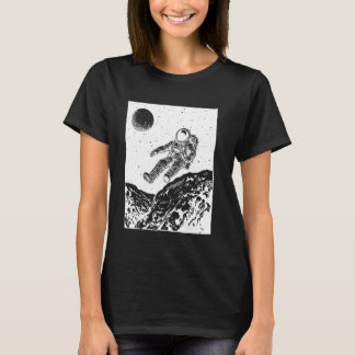 Astronaut drijvend in de ruimte Sci-Fi Esthetische T-shirt