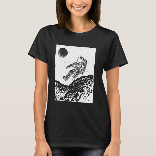 Astronaut drijvend in de ruimte Sci-Fi Esthetische T-shirt (Voorkant)