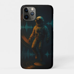 Astronaut drijvend in Glitchwave Sound Art Case-Mate iPhone Case