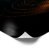 Astronaut drijvend in Glitchwave Sound Art Perfect Poster (Hoek)