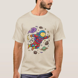 Astronaut Drijvende Sterren Sterrenstelsel Nebula  T-shirt