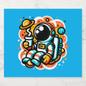 Astronaut Drink koffie - cafeïne in de ruimte Likeurfles Etiket (Enkel label)