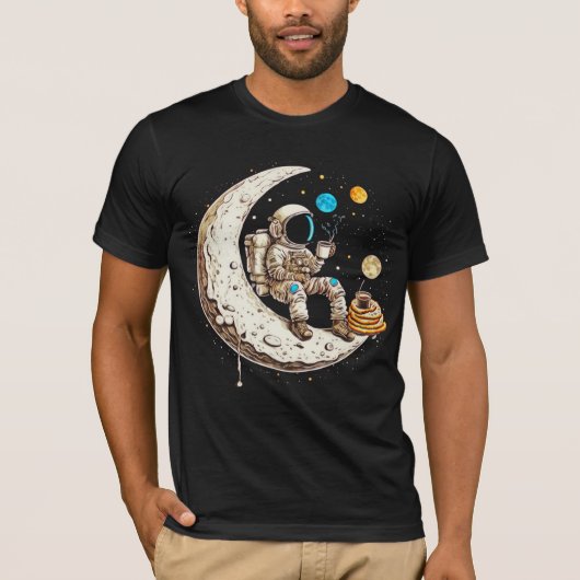 Astronaut Drink Koffie T-shirt (Voorkant)