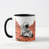 Astronaut Drinking Coffee on Mars - Minimal Design Mok (Links)