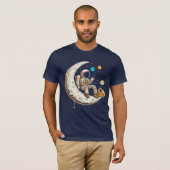 Astronaut Drinkt Koffie T-Shirt (Voorkant volledig)