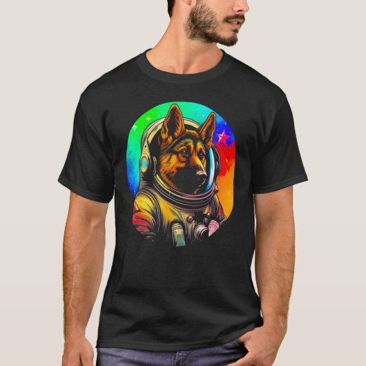 Astronaut Duitse Herdershond T-shirt (Voorkant)