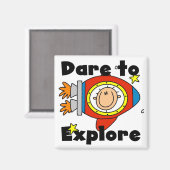 Astronaut Durf Tshirts en geschenken te verkennen Magneet (Voorkant / Achterkant)