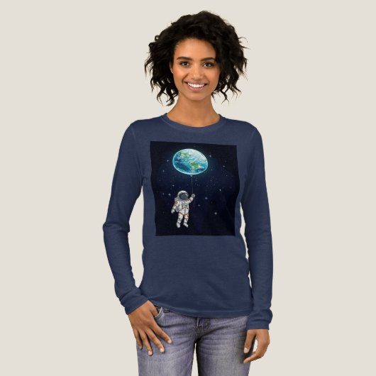Astronaut Earth Balloon Graphic T-shirt (Voorkant)