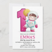 Astronaut eerste reis rond de zon 1e verjaardag kaart (Voorkant)