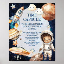 Astronaut eerste reis rond de zon tijd capsule poster