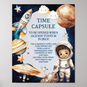 Astronaut eerste reis rond de zon tijd capsule poster